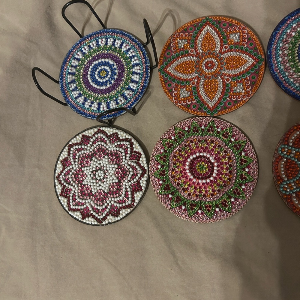 Colorful Mandala Coasters Set - Picture 2 of 4